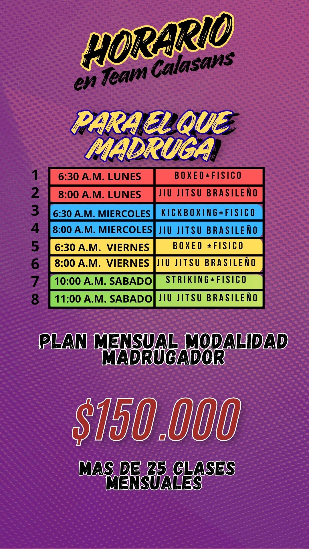 Promo plan madrugador, horario de mañana